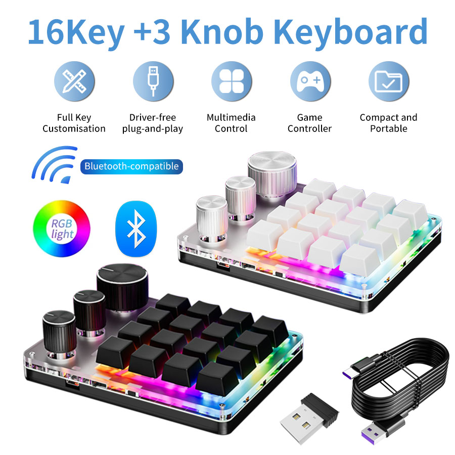 Gaming Keyboard Mini - Keyboard Gaming Mekanis RGB Nirkabel Bluetooth