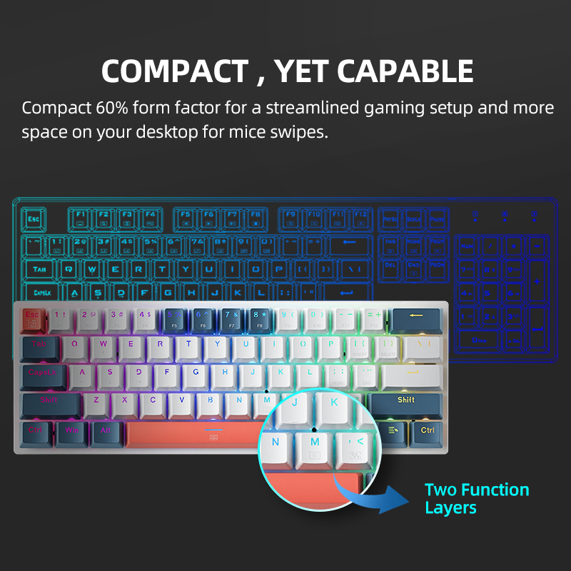 K500-B61 Machenike Mini Mechan - Gaming Keyboard Mini ulasan dan harga
