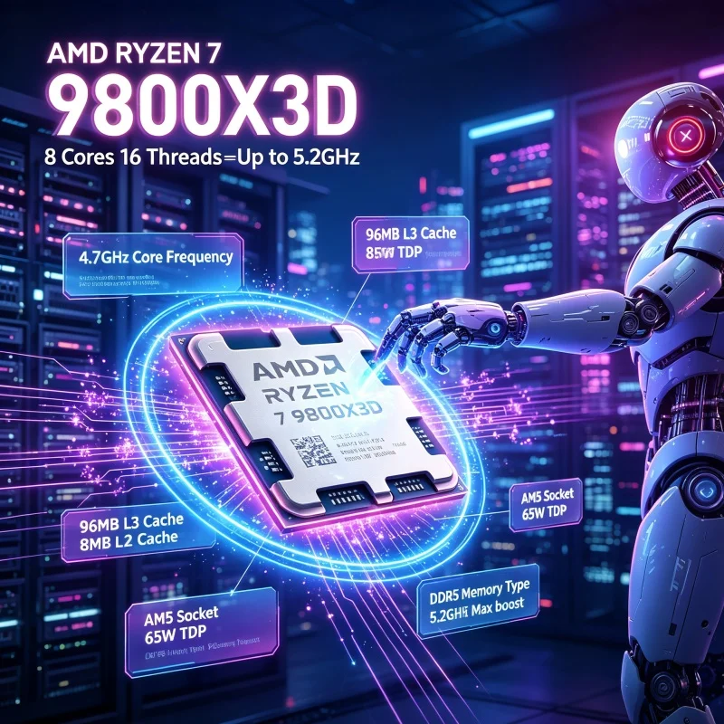 AMD Ryzen 7 9800X3D CPU Gaming - Amd Cpu Ryzen 7 ulasan dan harga